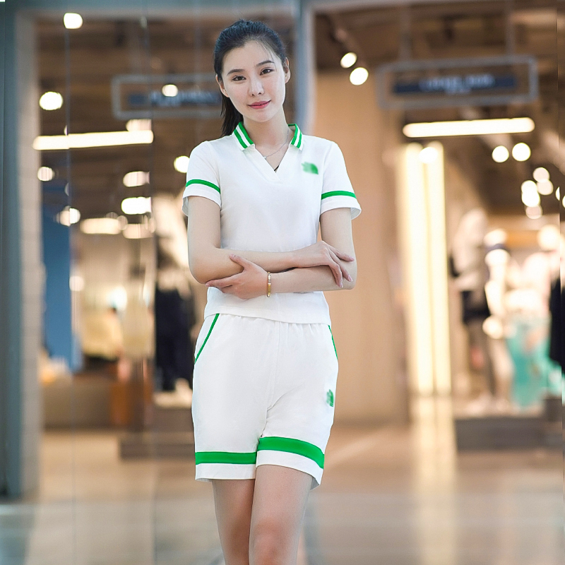 夏季新款运动服套装T恤时尚显瘦韩版polo衫跑步修身跳广场舞DY901