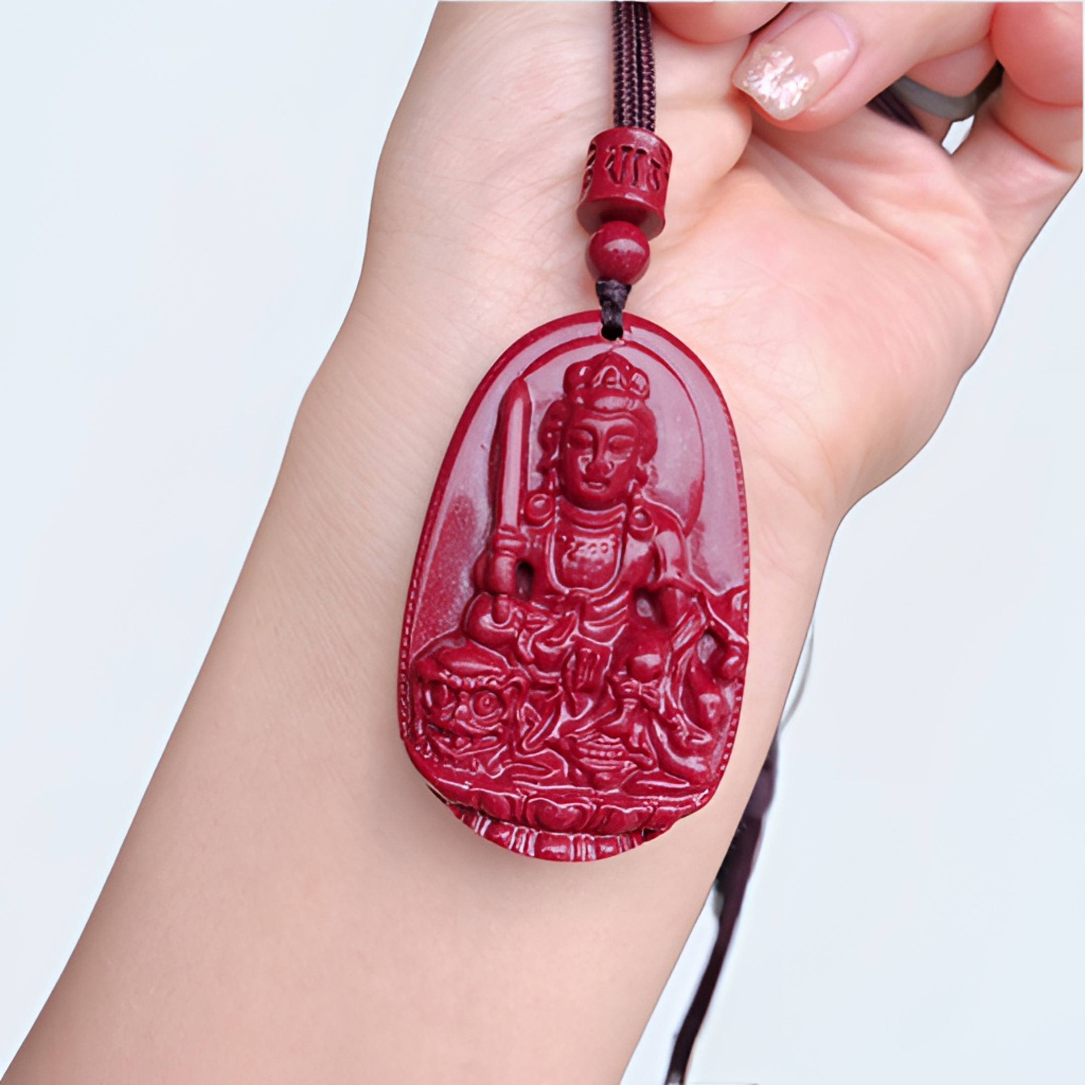 含辰砂工艺品【拾厘丹·砂】高含量紫砂大版十二生肖本命佛守护吊坠