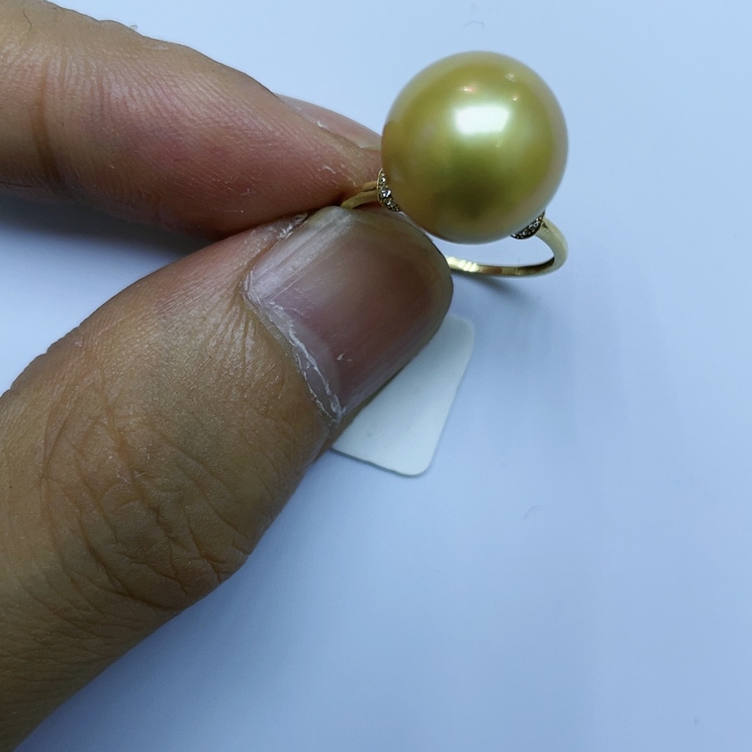 海水珍珠戒指18K金镶嵌
