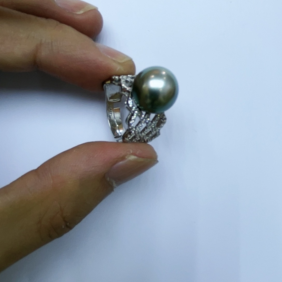 海水珍珠戒指银S925镶嵌