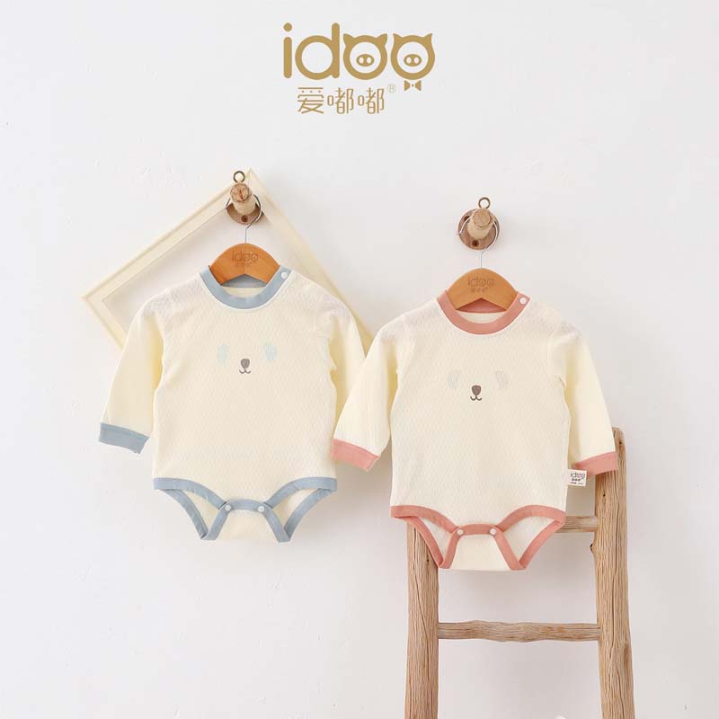 爱嘟嘟0873奇思妙想三角哈衣春秋款肩开长袖三角爬服