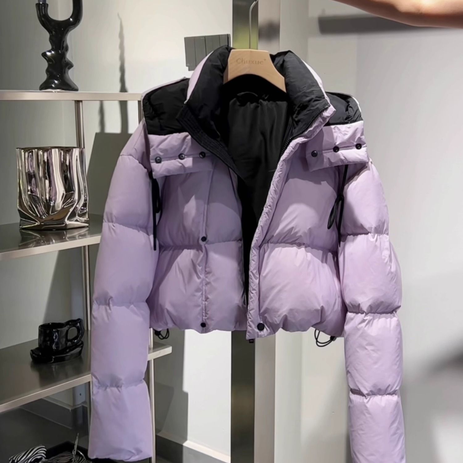 羽绒服女2023冬季新款脱卸帽面包服加厚白鸭绒短外套高腰显瘦