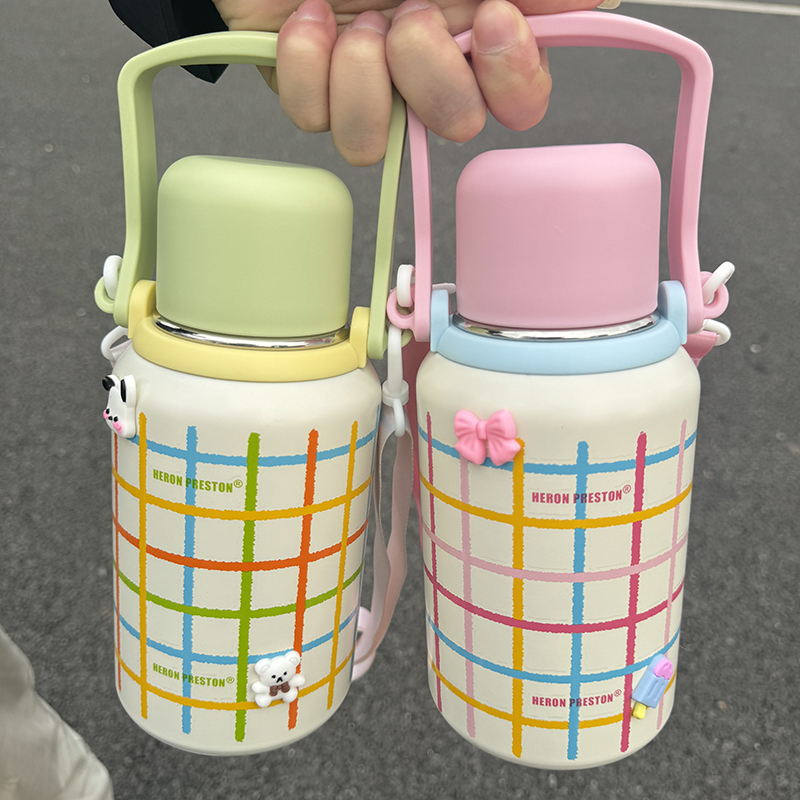 316不锈钢保温杯男女生带盖大容量可喝水户外运动便携杯子保温壶