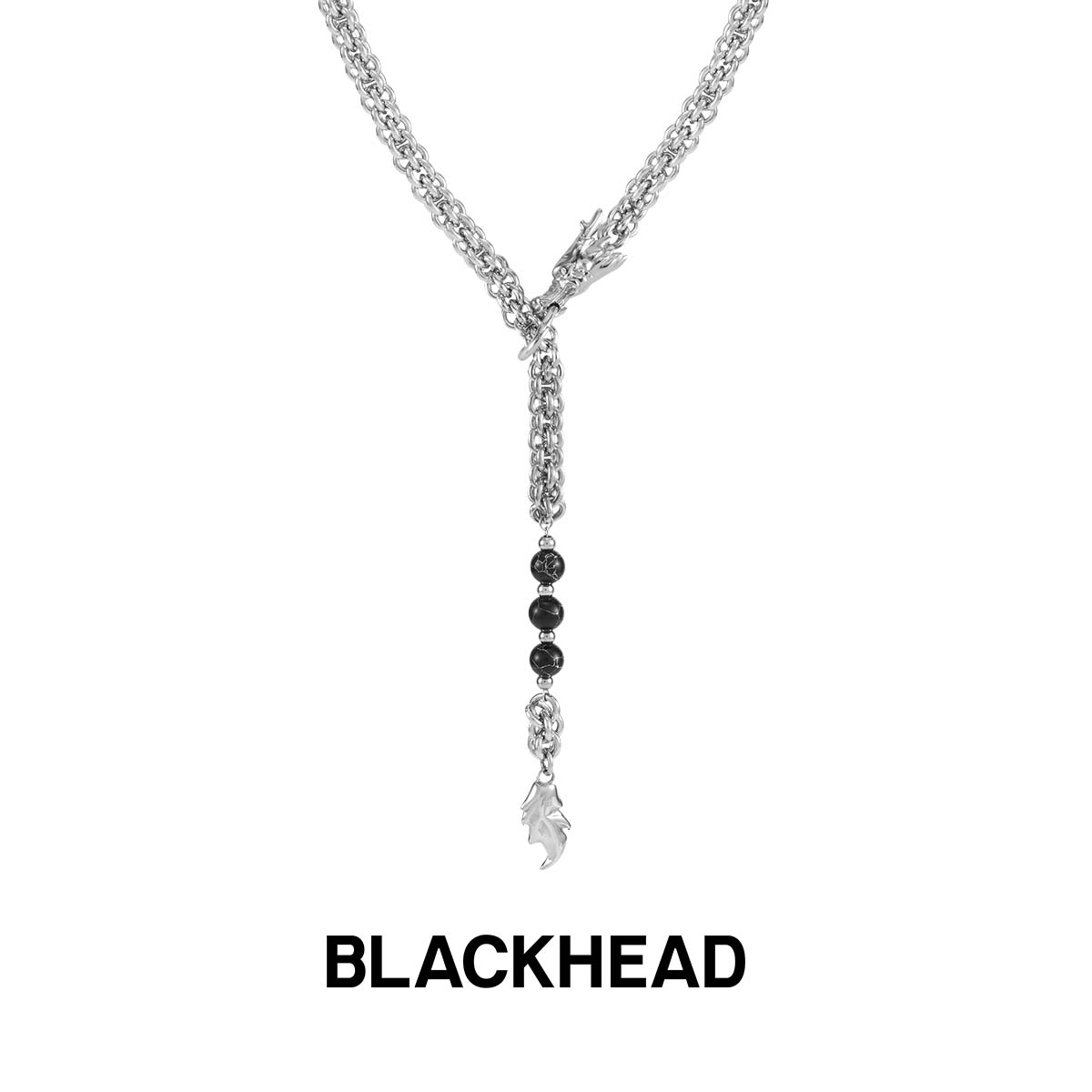 BLACK HEAD/黑头 钛钢吊坠 云龙造型可调节项链