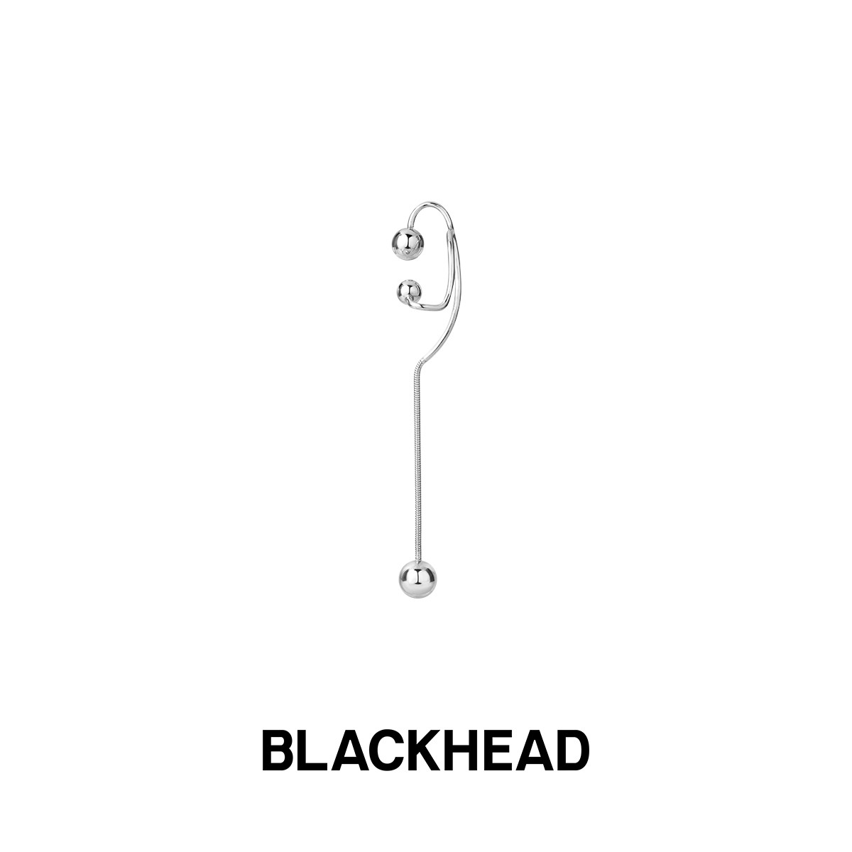 BLACKHEAD 钛钢耳饰 钢珠免穿刺耳挂（左耳）