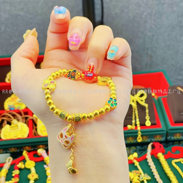 铜合金手链 RSL9640小鱼手串高考毕业季烧蓝轻奢素款国潮