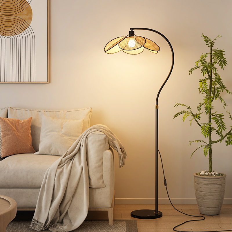 网红落地灯复古禅意国风侘寂风创意民宿客厅卧室书房立式沙发灯