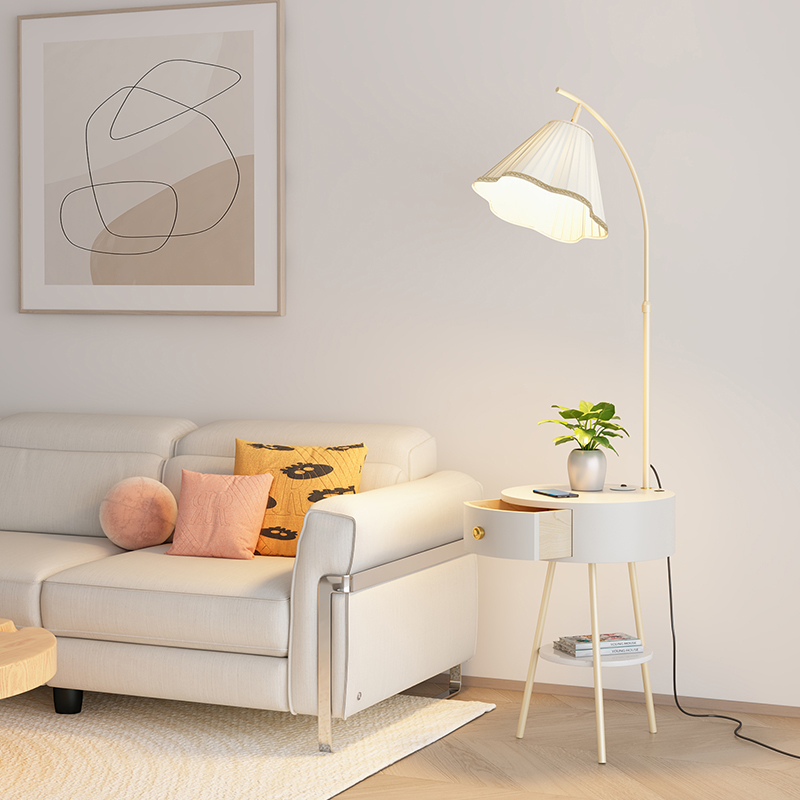  北欧双层落地灯客厅沙发现代简约氛围灯极简轻奢设计感立式台灯