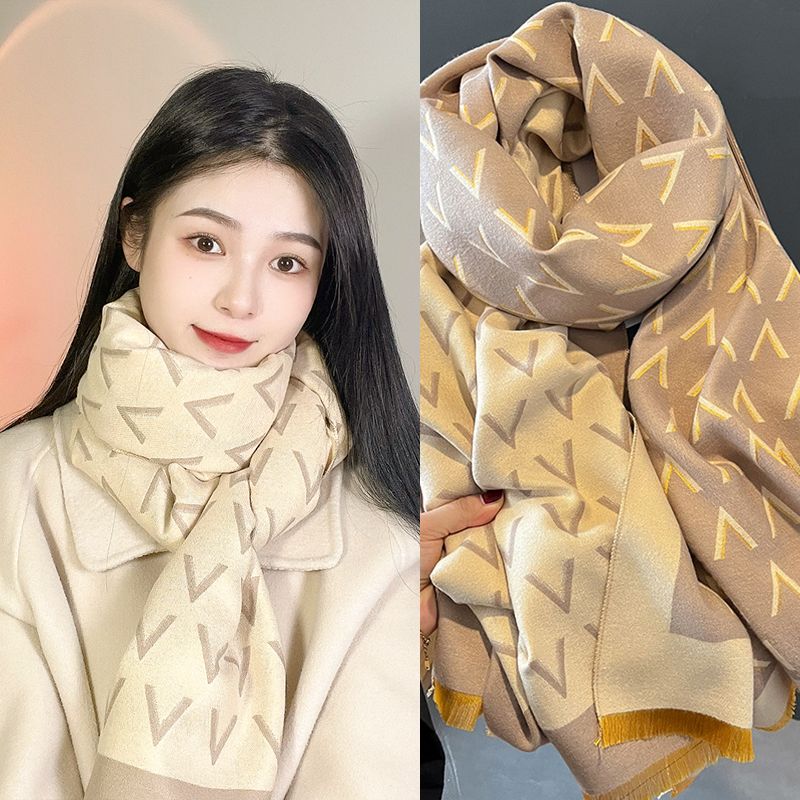 [小 扬 哥甄选]2023新款围巾女秋冬季高级感披肩两用韩版百搭