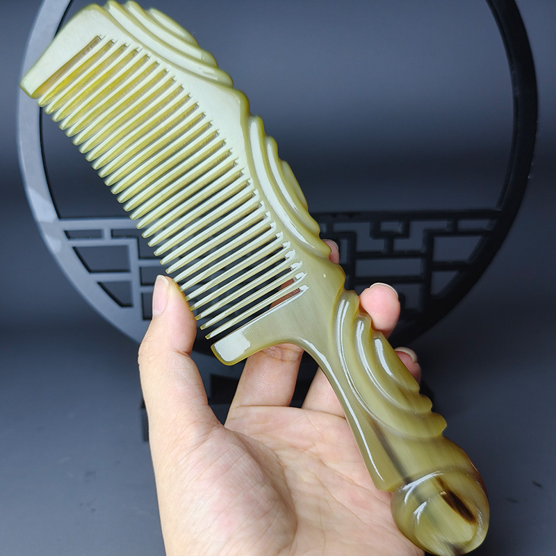 牛角梳高端精品祥云梳送礼佳品加厚大号按摩梳头角梳子