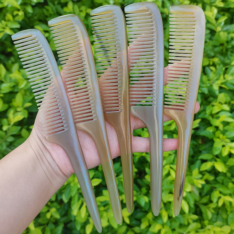 牛角梳子挑发梳分发梳尖尾梳家用顺发学生女孩头梳牦牛角梳