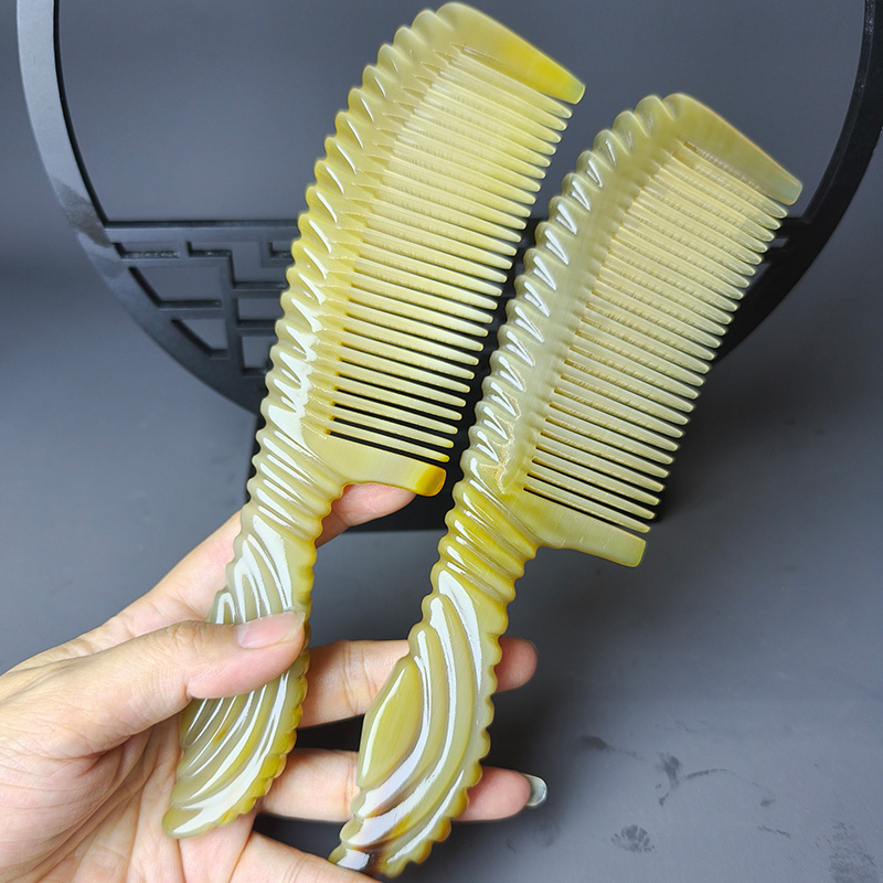 牛角梳精品元宝梳按摩梳子大号加厚家用梳头