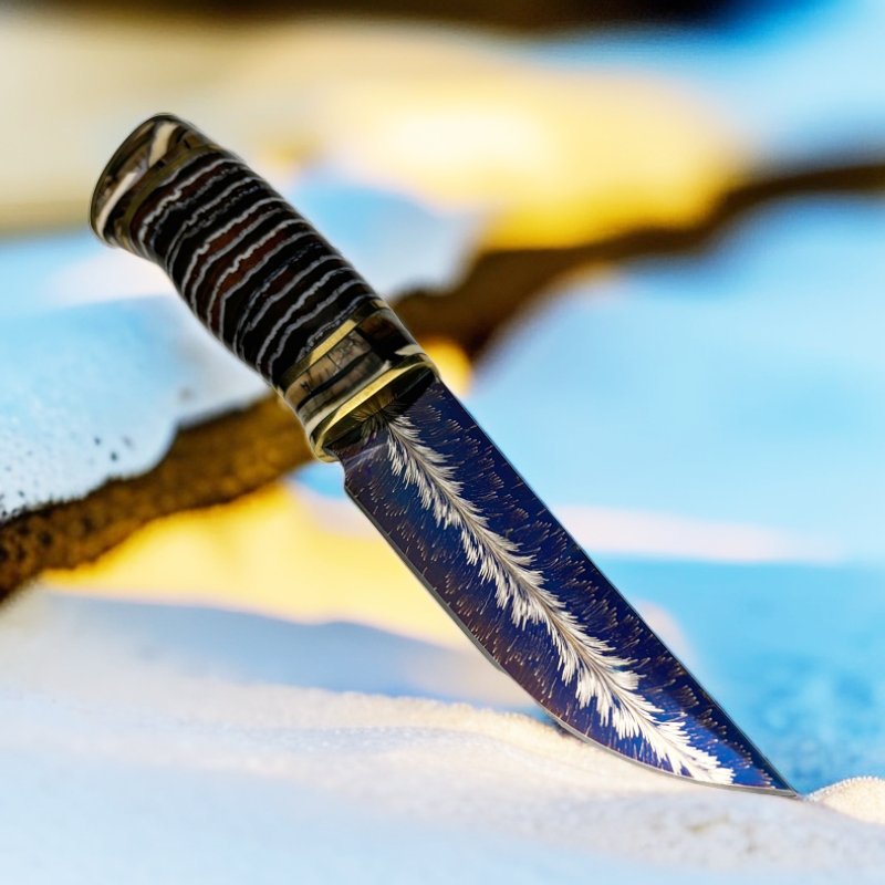 {天羽孤品} 典藏瑞典大马士革收藏把玩小刀