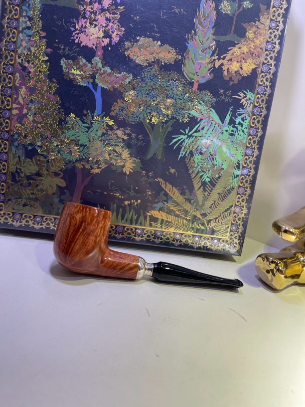 帕斯库奇经典手工石楠木烟斗设计意大利进口银饰圈