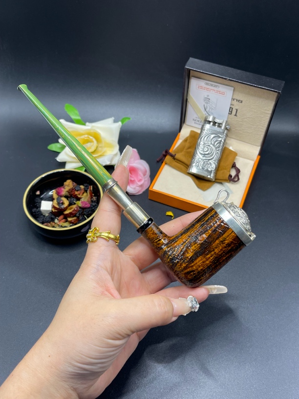 李老师手工作品手工烟斗三金属撞球直斗硫化橡胶斗嘴设计