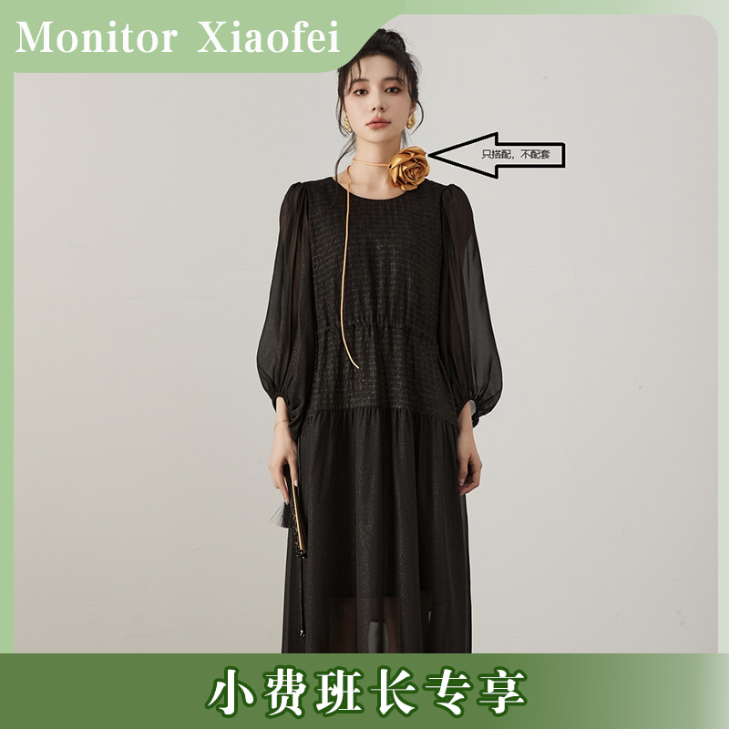 19姆米桑蚕丝纯色显瘦女士宽松连衣裙 |5799