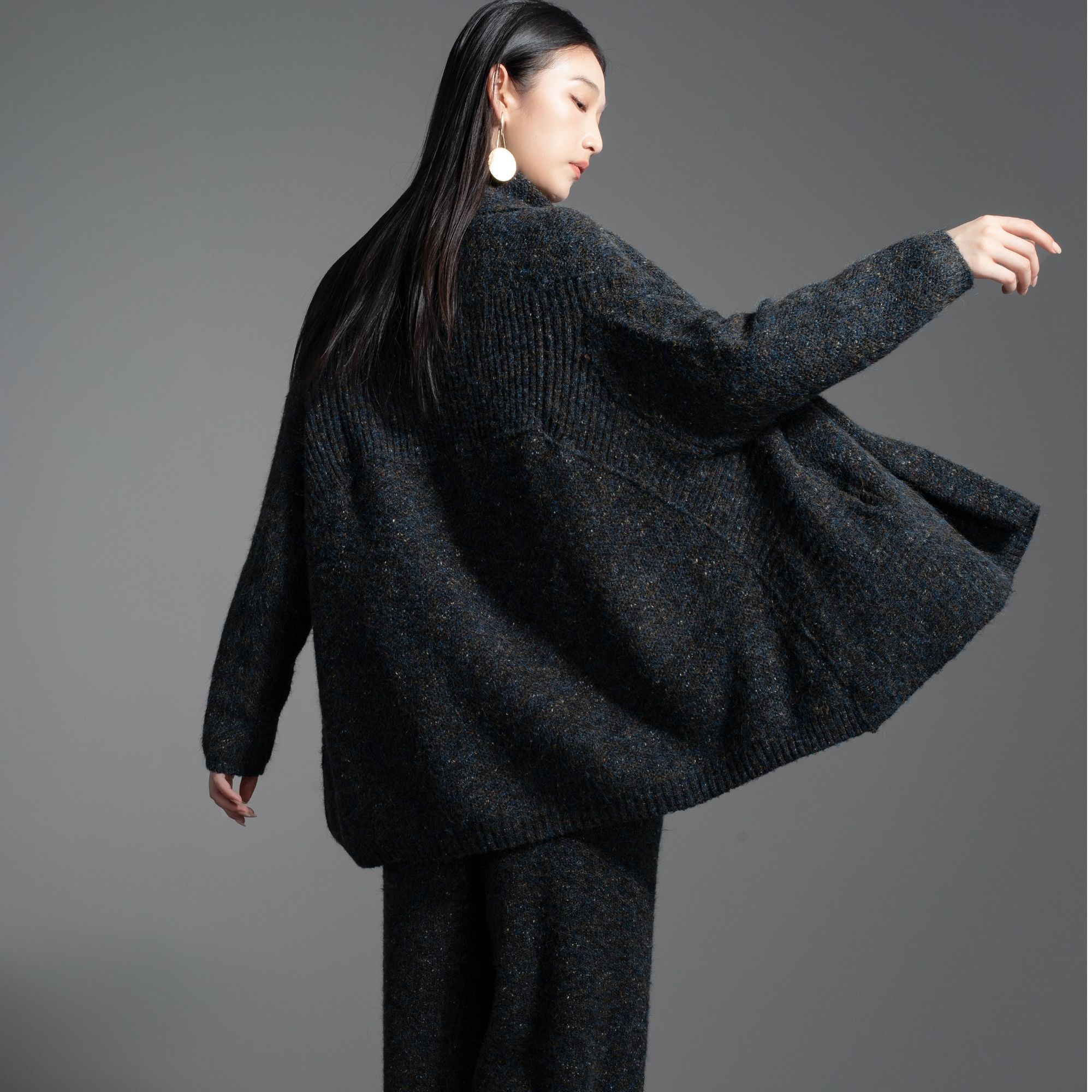 重磅加厚马海毛针织外套慵懒时尚设计婉约气质两穿外套女956