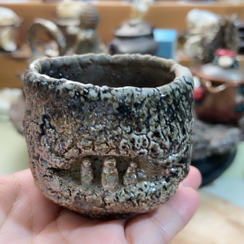【闪购商品】柴烧裸烧器皿悟道杯 柴烧裸烧手作品