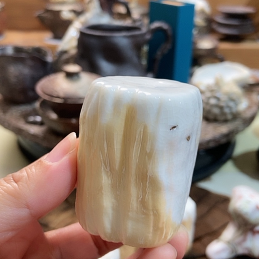 【闪购商品】玉瓷泥盖置柴烧裸烧手作品