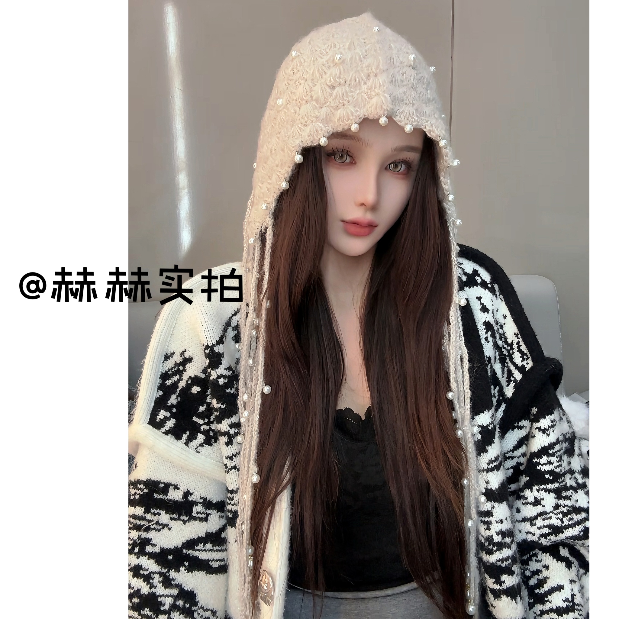 【旅游季】冷帽手工针织加长流苏秋冬拍照帽子