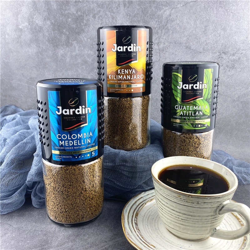 俄罗斯进口火苗牌麦德林速溶咖啡黑咖啡苦咖啡95克一瓶