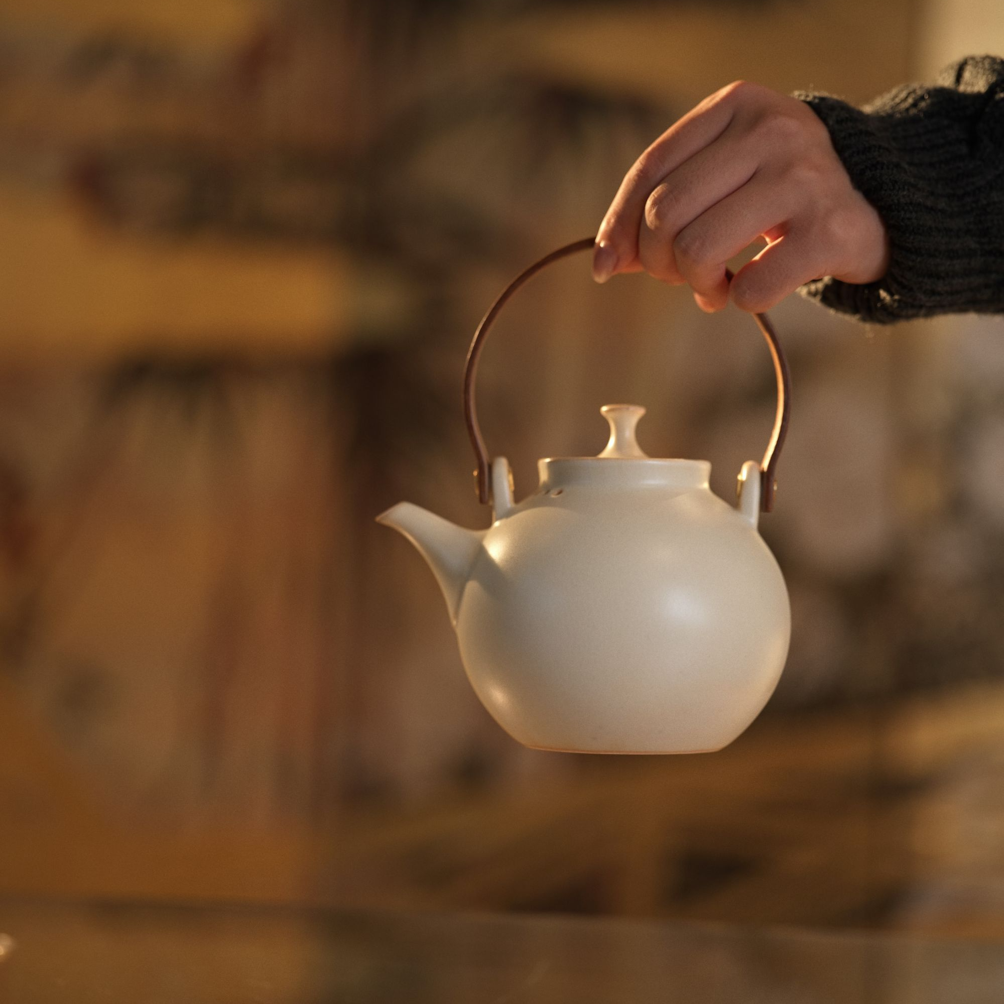 宛玉设计款 中号左手版友聚壶围炉煮茶景德镇 电陶炉碳火均可使用