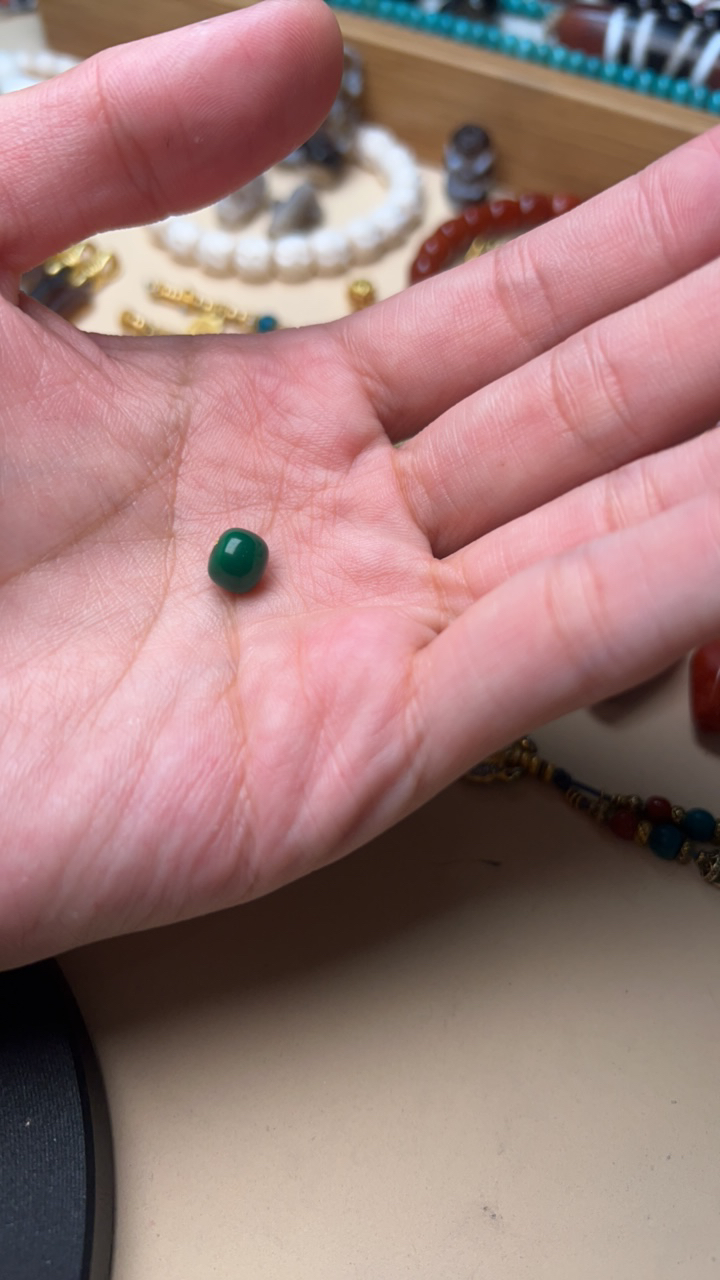925银珐琅银制品 1号珐琅彩老行一个配饰8mm
