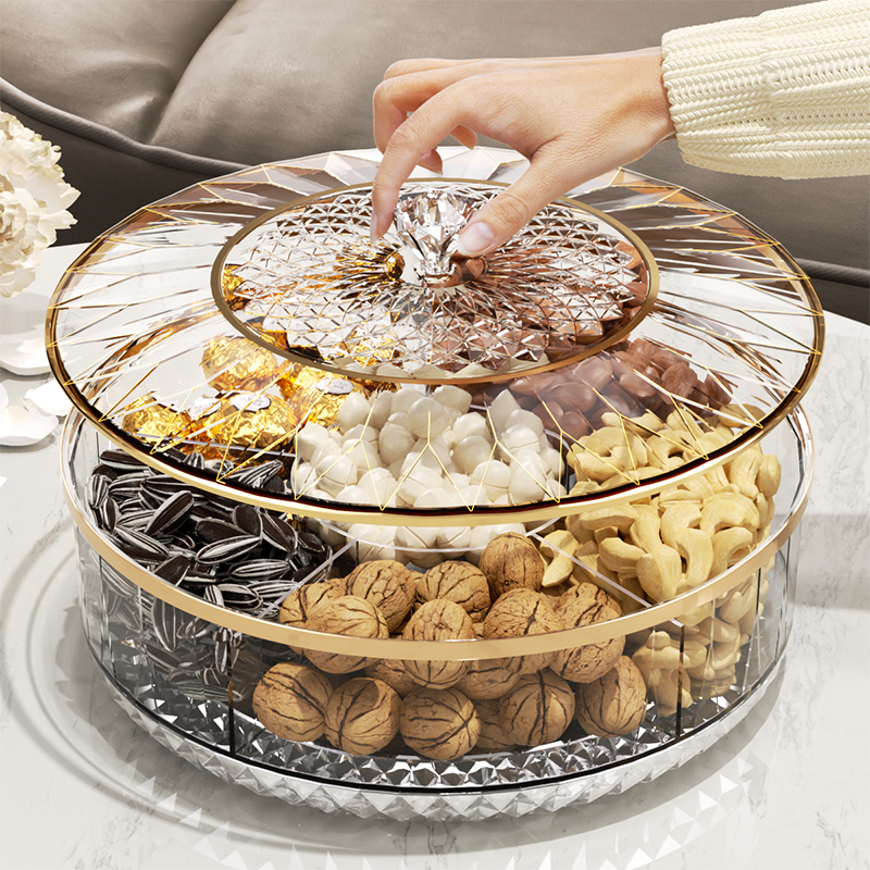 水果盘家用过年客厅茶几2025新款轻奢高档零食糖果干果瓜子摆放盘