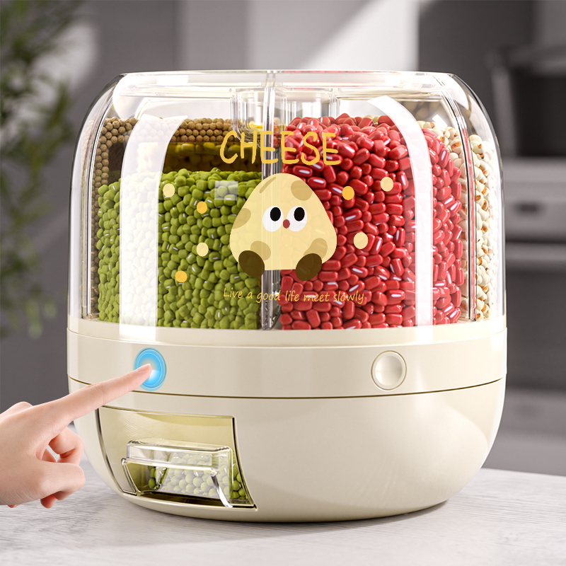 五谷杂粮收纳盒装米桶家用旋转食品级密封储粮桶防虫防潮2025新款