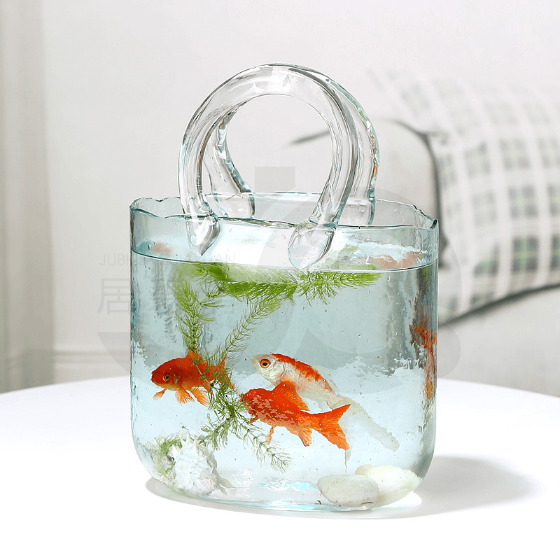 蓝色包包北欧ins风玻璃花瓶花器设计师W