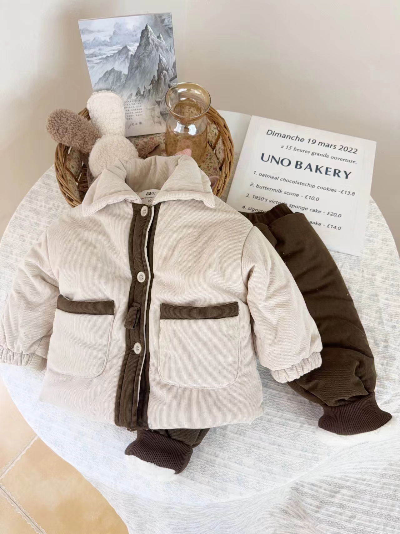 男童家居服套装加绒加厚