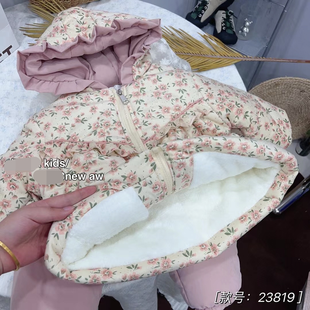 女童韩版三层加绒加厚一件过冬保暖家居服冬季