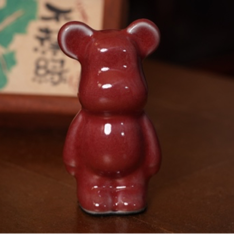 包邮！ 景德镇豇豆红暴力熊精品精工