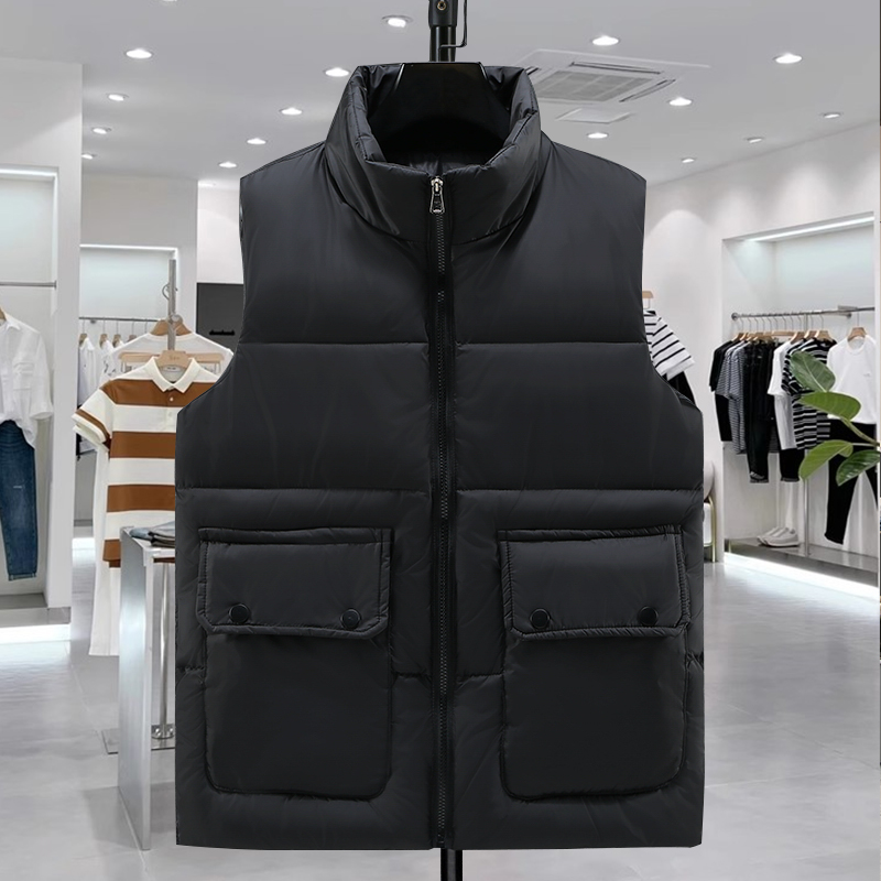 新款马甲男士秋冬季保暖外穿无袖棉服黑色背心外套男款上衣服男
