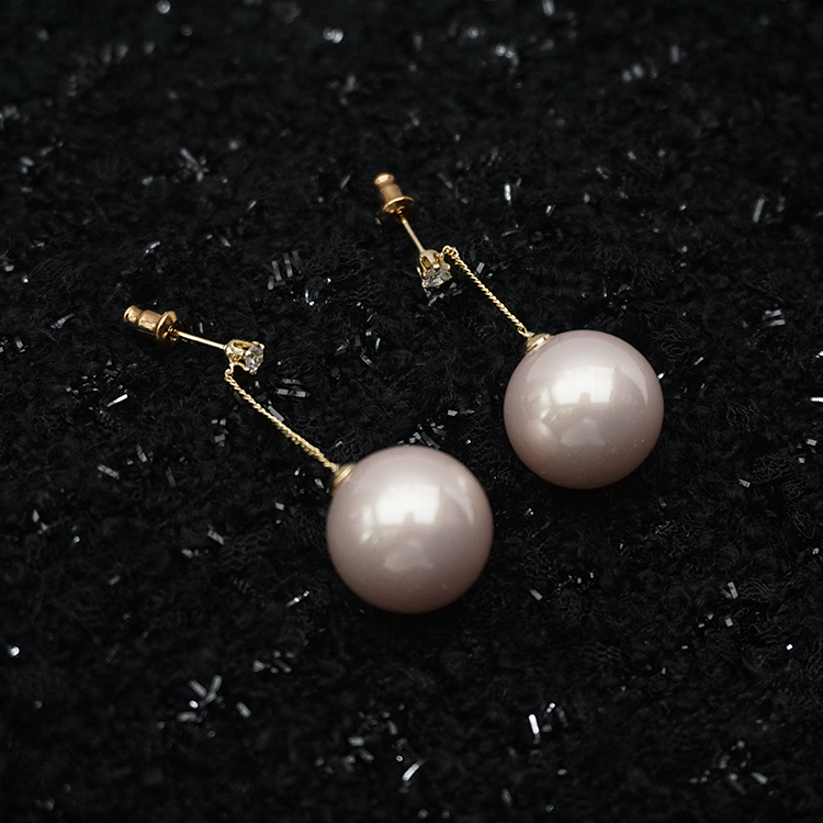 合金仿珍珠耳饰 小众垂坠感925银时尚珍珠耳钉98537