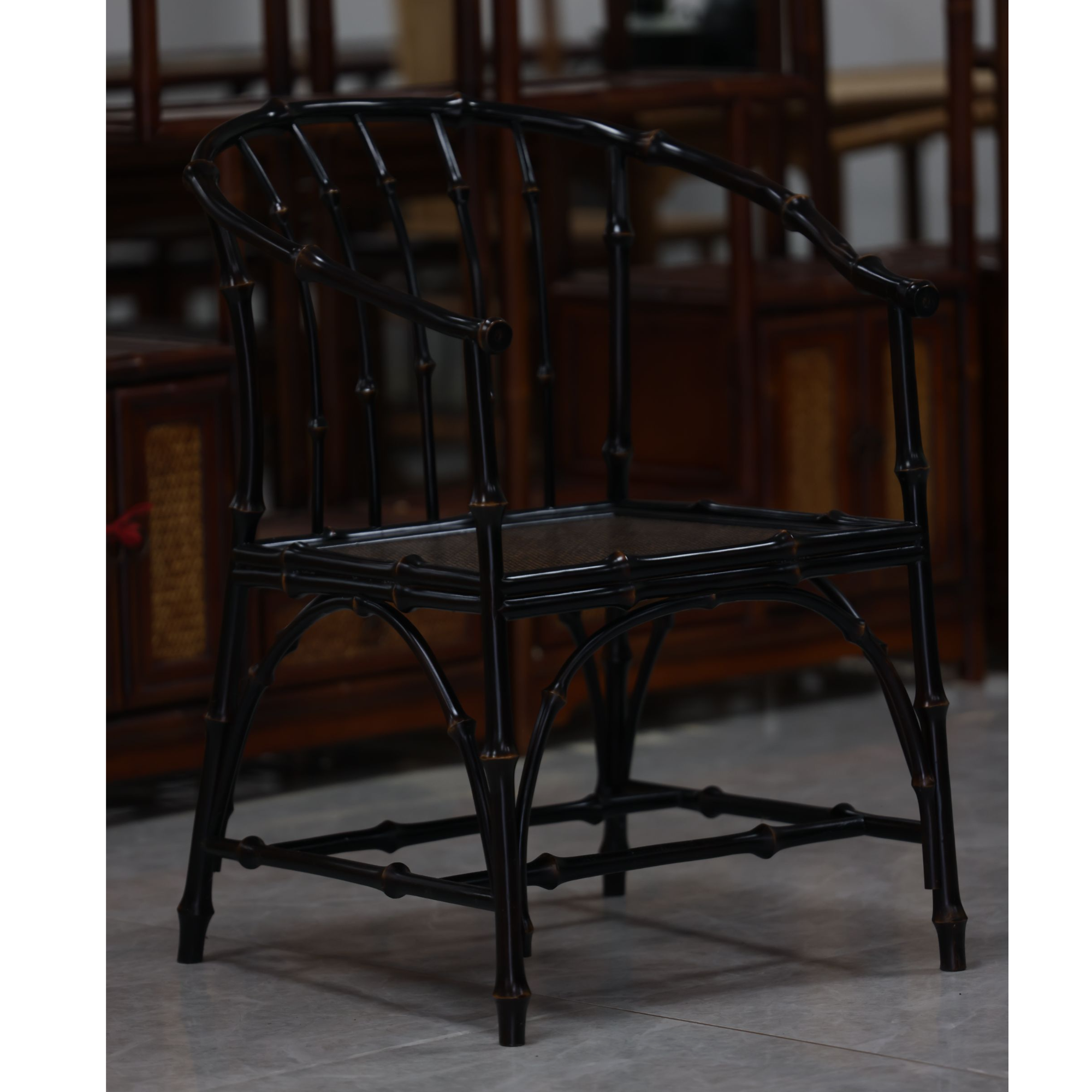 明式筇竹大禅椅新中式竹圈椅古典茶椅主人椅纯手工休闲宋式靠背椅