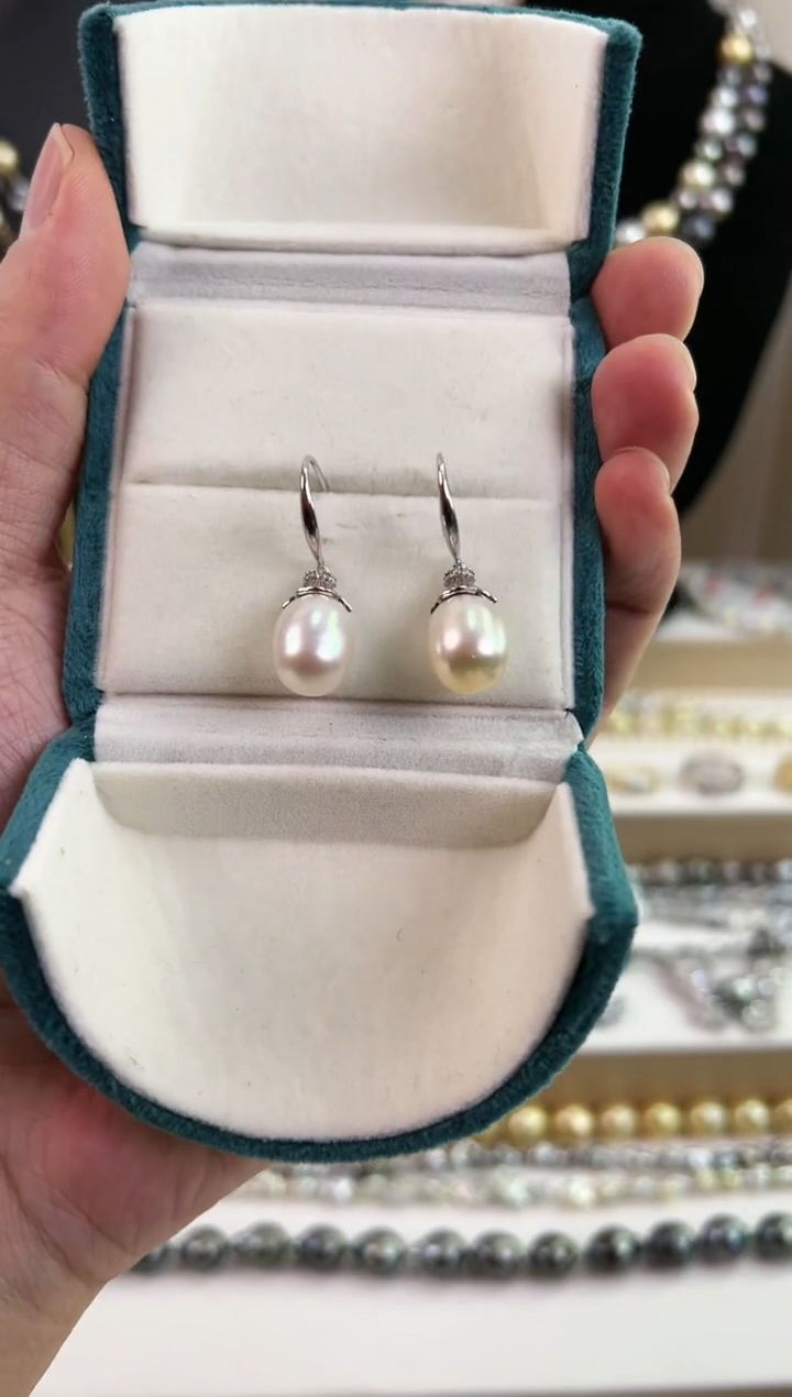 【闪购商品】海水珍珠耳饰银S925镶嵌澳白耳饰