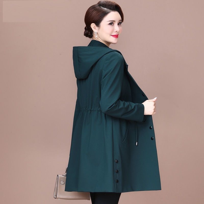 【有内衬】中长款连帽风衣春夏季新款中年妈妈外套高贵气质上衣潮