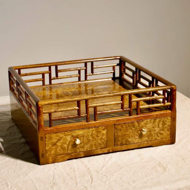 金丝楠阴沉木满龙胆纹大独板精工大漆款都承盘