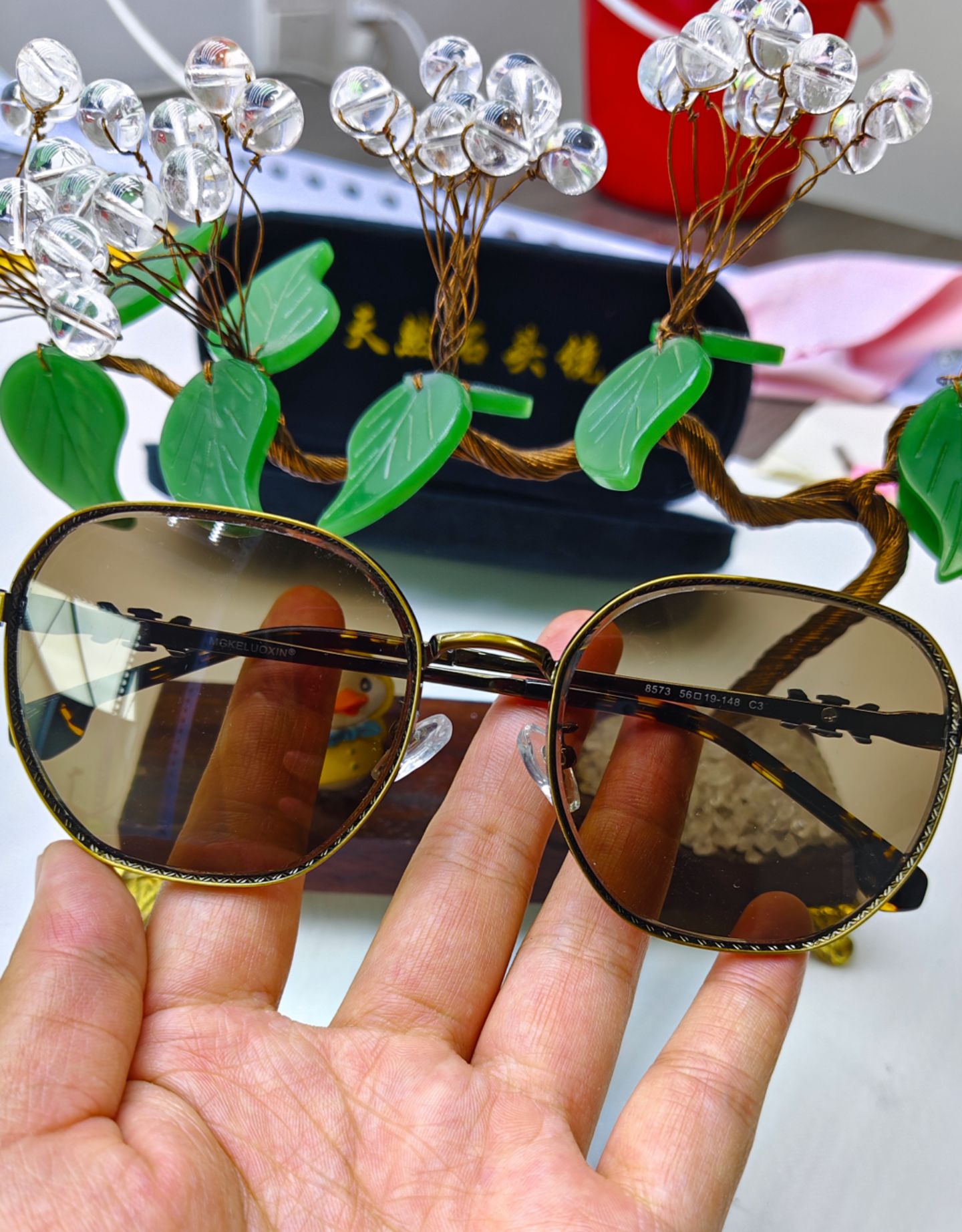 天然水晶石头眼镜全框高端系列养眼润目防晒遮阳