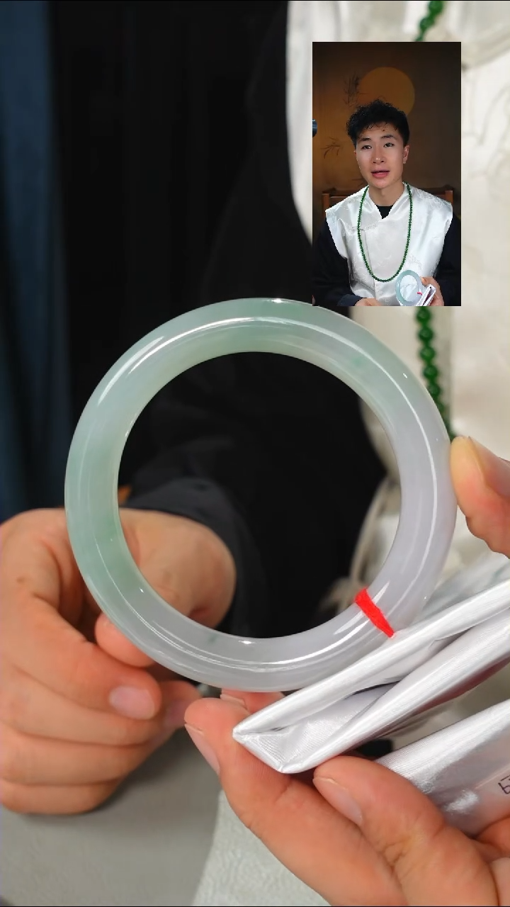 【闪购商品】翡翠手镯未镶嵌25号-59糯冰圆条【纹】/G/3