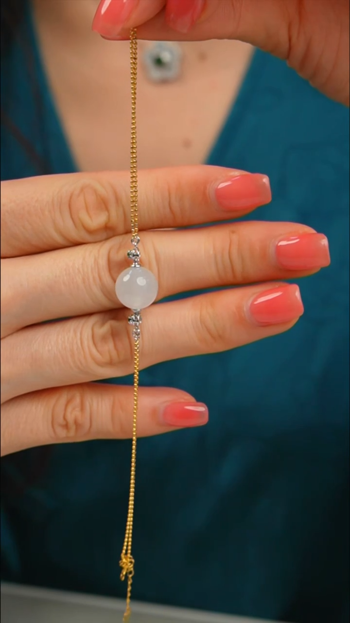 【闪购商品】翡翠手链18K金镶嵌23号-圆珠手链/姿/2