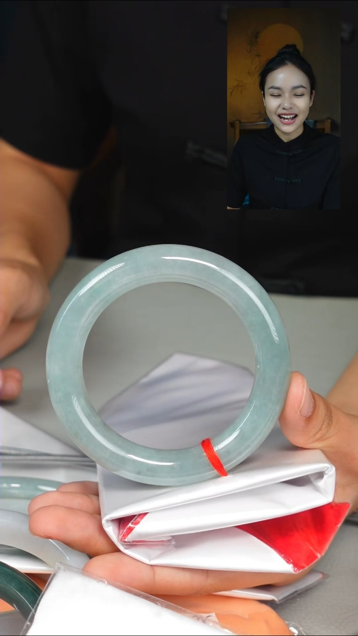 【闪购商品】翡翠手镯未镶嵌7号-56糯冰圆条/N/3