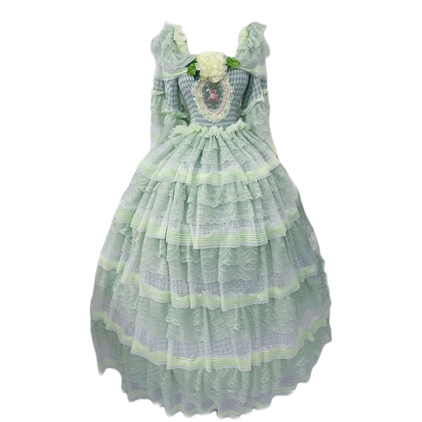 已售i，欣赏原创手作【梦想系列】重工（清新绿花）公主风发带8件套