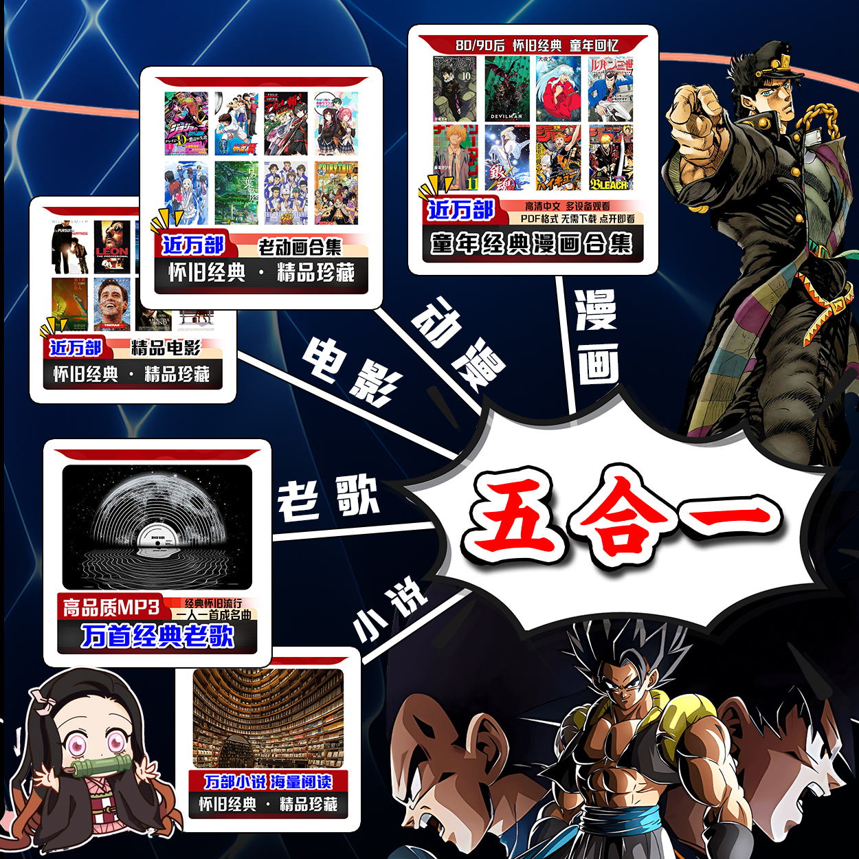 万部怀旧童年经典老漫画 + 万部动画动漫