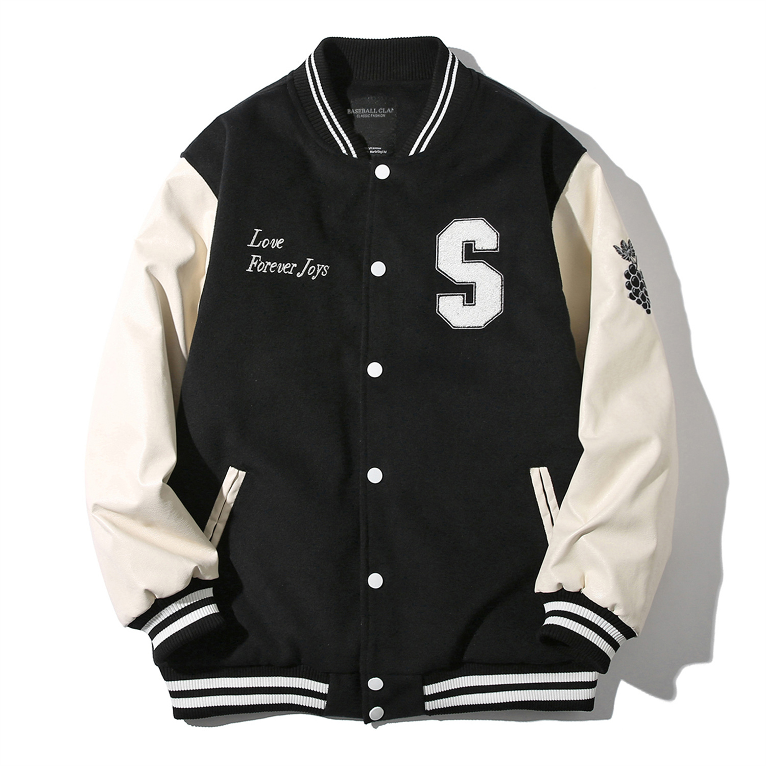 潮流秋季韩版百搭棒球服男女情侣款宽松大码学生加棉厚毛呢外套