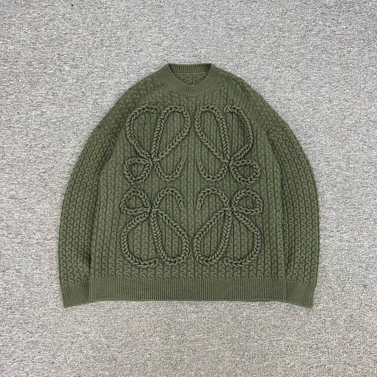 Loewe 罗意威 大Logo 麻花 针织毛衣 99新 M码