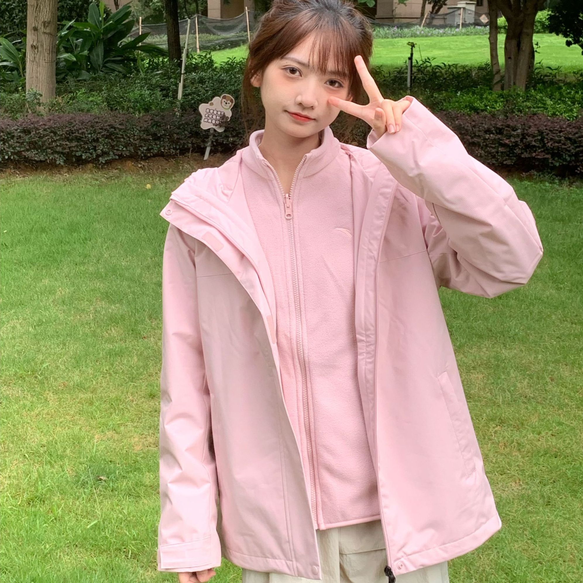 安踏大地之壳OUTDOORS三合一外套男女保暖防泼水运动风152446615