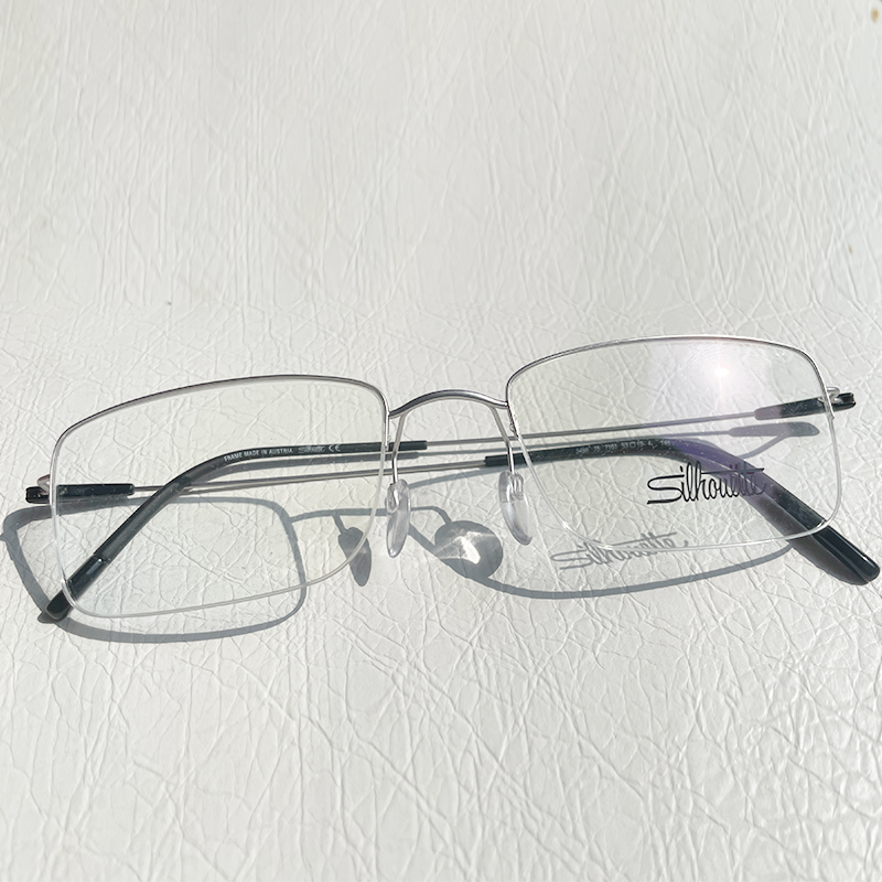  超轻纯钛半框镜框近视防蓝光眼镜可以配变色镜片男款近视镜