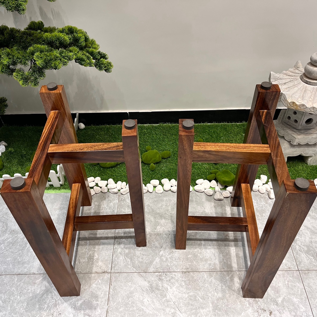 胡桃木大板三脚支架桌脚原木实木桌腿桌脚台脚餐茶桌大板脚架高68